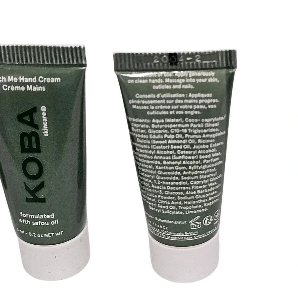 3 x KOBA Skincare Touch Me Hand Cream Safou Oil Moisturizing Travel Size 0.2oz